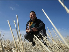 Jeremy Lang, founder of Pela, a company first started in Saskatoon that makes biodegradable cellphone cases and eye glasses out of flax stubble. Photo taken in Saskatoon on Thursday April 29, 2021. Michelle Berg/Saskatoon StarPhoenix