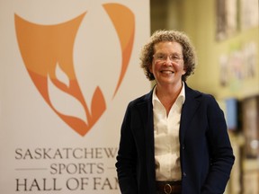 Saskatchewan Sports Hall of Fame and Museum executive director Sheila Kelly in Regina on Tuesday, April 20, 2021.