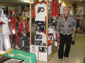 Ken McCabe is shown in the Indian Head-based Saskatchewan Rural Sports Hall of Fame in 2010.