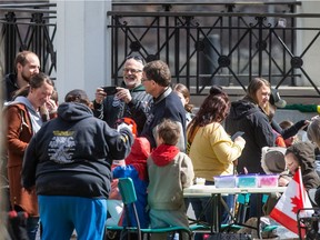 People gathered in Kiwanis Park for a "children's freedom rally" on April 24.