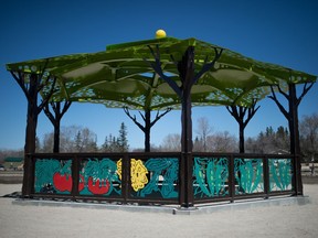 Regina artist Victor Cicansky's latest work, Gazebo stands in the centre of McLeod Park in Regina. The structure was intended to be an artistic focal point and gathering space.