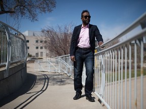 Hussam Ibrahim, director of the Clean Energy Technologies Research Institute (CETRI) and associate professor of engineering at the University of Regina, stands near the Greenhouse Gas Technologies Centre at the university in Regina, Saskatchewan on May 7, 2021. BRANDON HARDER/ Regina Leader-Post