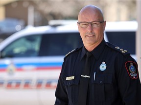 Weyburn Police Chief Jamie Blunden outside the police station in Weyburn on Friday, May 7, 2021. TROY FLEECE / Regina Leader-Post