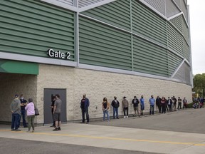 REGINA, SASK :  June 19, 2021 --   There was a field level COVID-19 vaccine clinic with Gainer and Rider alumni at Mosaic Stadium on Saturday, June 19, 2021 in Regina.

TROY FLEECE / Regina Leader-Post