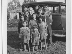 An undated photo of children at the Marieval Indian Residential School.