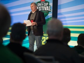 CFL commissioner Randy Ambrosie, shown when Randy's Road Trip visited Regina on Feb. 29, 2020, must lead the way when it comes to promoting the league as it attempts to spin out of crisis mode.