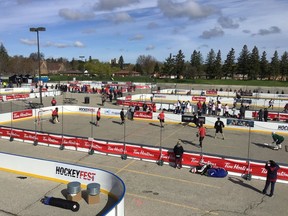 HockeyFest, which includes nine street hockey surfaces, is to visit Regina for an event that is to take place outside the Conexus Arts Centre from July 23 to 25.