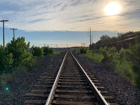Early morning on the CN rail line, Saskatoon