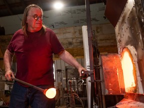 Don Pell is a glassblower, blacksmith and welder in Bellevue, Sask.