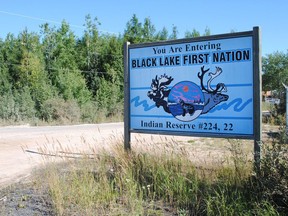 The entrance sign to Black Lake is seen on Aug. 10, 2016.