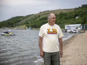 REGINA, SASK :  July 8, 2021 --   Lumsden Beach mayor Ross Wilson stands on the public beach at Last Mountain Lake. Wilson said the community gets more weekend visitors than the community is able to handle and he has proposed that the provincial government create more local beach spaces for the public to enjoy.

TROY FLEECE / Regina Leader-Post
