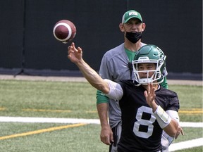 Rookie quarterback Mason Fine, 8, is looking forward to Saturday's Green and White scrimmage with the Saskatchewan Roughriders.