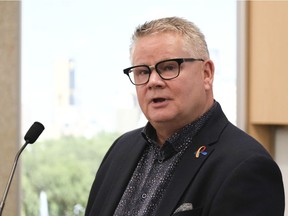 Chris Holden, city manager, speaks during a press conference held at City Hall on Oct. 5, 2020.