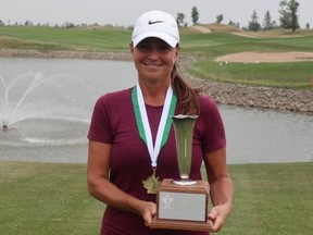 Kim Walker of Regina's Wascana Country Club is shown after winning the Saskatchewan senior women's golf championship on Thursday in Warman.