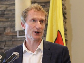 Indigenous Services minister Marc Miller speaks to media at the Frobisher Inn in Iqaluit, Nunavut on Friday July 23, 2021. THE CANADIAN PRESS/Emma Tranter