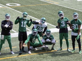 Saskatchewan Roughriders players were in a great mood following the conclusion of training camp Thursday at Mosaic Stadium.