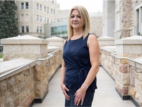 Stacey Lovo, a researcher at the University of Saskatchewan and former physiotherapist, stands outside the Health Sciences building on the U of S campus in Saskatoon. Lovo conducts research in northern communities to determine whether virtual technology can enhance rehabilitation access.