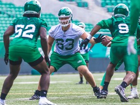Saskatchewan Roughriders guard Logan Ferland, 63, is to make his CFL debut Friday against the visiting B.C. Lions.