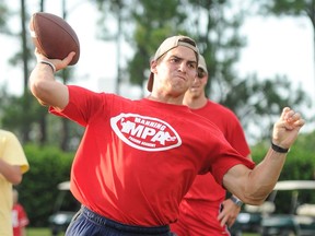 Cody Fajardo, now of the Saskatchewan Roughriders, at the Manning Passing Academy in 2014. Parker Waters/Manning Passing Academy.
