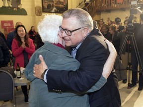 Ralph Goodale addresses his supporters after losing his seat in Regina in the 2019 federal election.