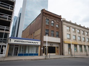 A heritage property (the tall, brown building next to the Downtown Physiotherapy Centre) is seen at 1863 Cornwall Street in Regina on August 18, 2021.
