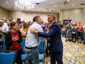 The People's Party of Canada Leader Maxime Bernier greets supporters at a campaign rally in Saskatoon, SK on Thursday, September 2, 2021.