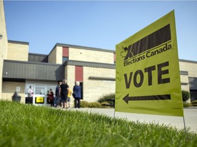 REGINA, SASK :  September 10, 2021 --   Elections Canada had an advanced poll was open at École Monseigneur de Laval on Friday, September 10, 2021 in Regina.

TROY FLEECE / Regina Leader-Post