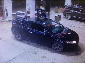 Saskatchewan RCMP say the one of the suspect vehicles in a reported abduction on Sept. 15, 2021 is a black, two-door 2010 Kia Forte with Saskatchewan license plate 808MHS.