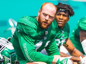 Linebacker Micah Teitz, a first-year starter, is leading the Saskatchewan Roughriders in defensive tackles.