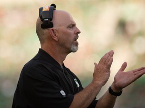 Roughriders head coach Craig Dickenson said he will discuss defensive end A.C. Leonard's recent issues with general manager Jeremy O'Day.
