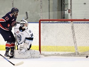 Zack Stringer, left, of the Regina Pats had three goals over two WHL pre-season games against the Winnipeg Ice on the weekend.