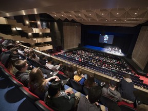 The main theatre at the Conexus Arts Centre is shown in a pre-COVID event.