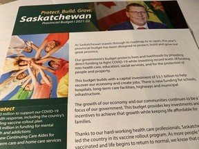 An example of pamphlets from the Saskatchewan Party Caucus, paid for with tax dollars.