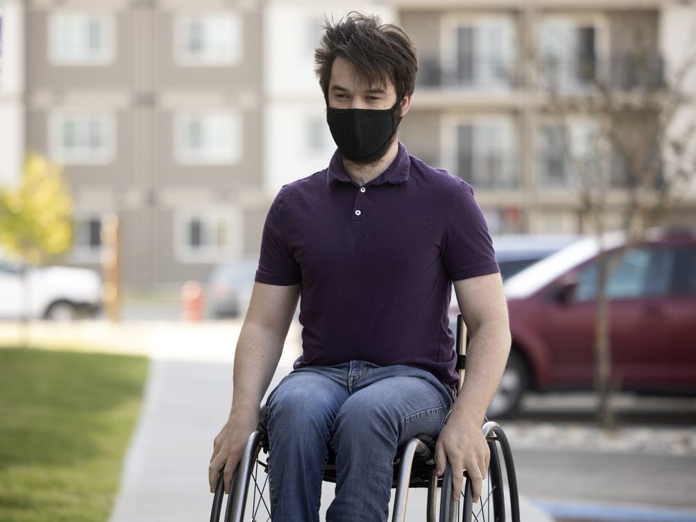 John Loeppky, a member of Listen to Dis' Community Arts Organization, outside his home on Thursday, October 7, 2021 in Regina.