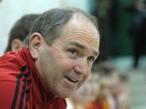 Ray Jacoby is shown in 2012, while coaching basketball with the Sheldon-Williams Spartans.
