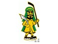 The image on the jerseys appeared to be based on a previous team logo introduced in 1982, which depicted an Arabian raider character holding a sword and a hockey stick.