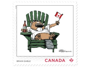 Canada Post unveiled a stamp on Oct. 5 celebrating award-winning editorial cartoonist Brian Gable, currently of the Globe and Mail, formerly of the Leader-Post (from 1980-1987).