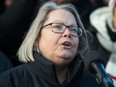 REGINA, SASK : January 21, 2020 -- Saskatchewan Federation of Labour president Lori Johb speaks during a Unifor rally being held outside the Co-op Refinery Complex on Fleet Street in Regina, Saskatchewan on Jan 21, 2020. BRANDON HARDER/ Regina Leader-Post