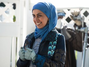 Actor Zarqa Nawaz is shown on the set of a new CBC comedy series being filmed in Regina.