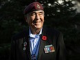 Emile Highway, an Indigenous veteran and president of the First Nations Veterans Association of Saskatchewan branch in Prince Albert stands for a photo in his backyard. Photo taken in Prince Albert on Tuesday, Oct. 12, 2021.