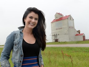 Gabrielle Miller from the set of Corner Gas: The Movie in Rouleau, SK on July 21, 2014.