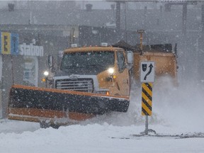 REGINA, SASK : November 17, 2021  -- Snow clearing equipment moves along Park Street in Regina, Saskatchewan on Nov. 17, 2021.

BRANDON HARDER/ Regina Leader-Post