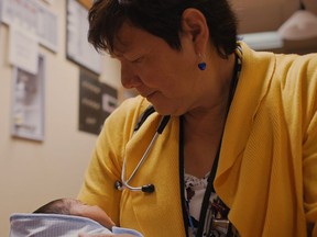 Dr. Esther Tailfeathers works on the frontline of a drug poisoning epidemic on the Kainai Reserve in this image from the new documentary Kímmapiiyipitssini: The Meaning of Empathy. It opens Friday, Nov. 19, in Regina at the Rainbow Cinemas Golden Mile.