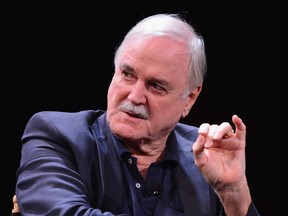 John Cleese attends the Monty Python press conference during the 2015 Tribeca Film Festival at SVA Theater in New York City.