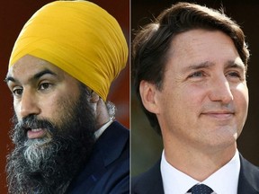 NDP leader Jagmeet Singh and Liberal Prime Minister Justin Trudeau.