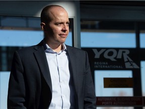 Regina International Airport CEO James Bogusz stands inside the airport on Oct. 22, 2021.