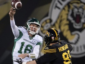 The Saskatchewan Roughriders are still deciding if Isaac Harker, 16, will backup Cody Fajardo at quarterback in Sunday's West Division semi-final.