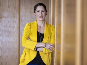 Crystal Giesbrecht, director of research and communications with Provincial Association of Transition Houses and Services of Saskatchewan in her office in Regina on Nov. 19, 2021.