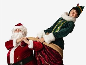 Matthew Schermann (Santa) and Dan Luzar (Buddy) are part of Elf the Musical by Do It With Class Theatre.