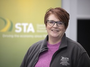 REGINA, SASK : December 14, 2021 -- Susan Ewart, Executive Director of the Sask. Trucking Association, at her office on Tuesday, December 14, 2021 in Regina.